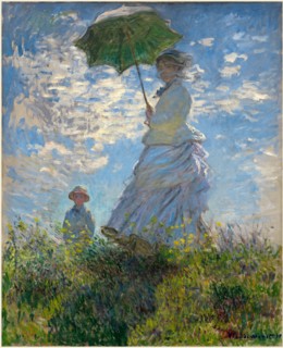 Claude Monet, French (1840-1926), Woman with a Parasol-Madame Monet and Her Son, 1875, oil on