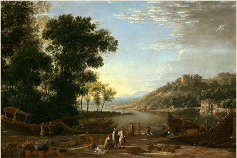 Claude Lorrain, French (1604-1605-1682), Landscape with Merchants, c. 1629, oil on canvas