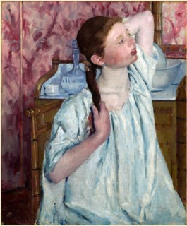 Mary Cassatt, American (1844-1926), Girl Arranging Her Hair, 1886, oil on canvas