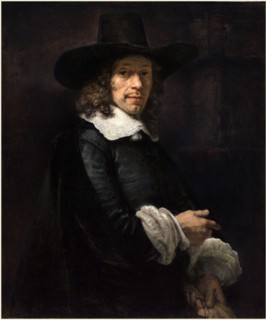 Rembrandt van Rijn, Dutch (1606-1669), Portrait of a Gentleman with a Tall Hat and Gloves, c.