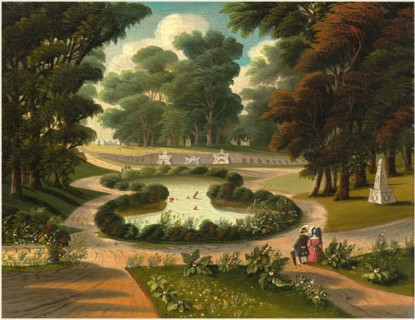 Thomas Chambers, American (1808-1866 or after), Mount Auburn Cemetery, mid 19th century, oil on