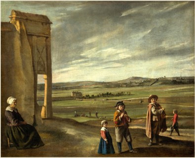 Louis Le Nain, French (c. 1600-1603-1648), Landscape with Peasants, c. 1640, oil on canvas