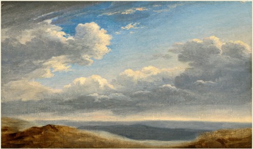 Pierre-Henri de Valenciennes, French (1750-1819), Study of Clouds over the Roman Campagna, c.
