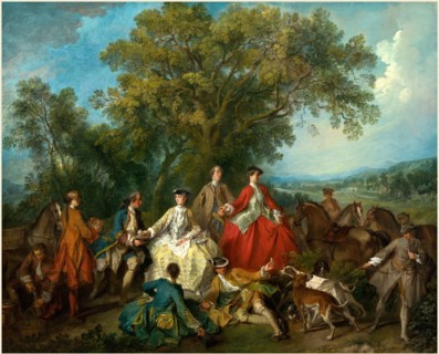 Nicolas Lancret, French (1690-1743), Picnic after the Hunt, probably c. 1735-1740, oil on canvas