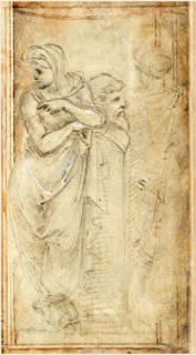 Filippino Lippi, Italian (1457-1504), Two Draped Women Standing on Either Side of a Herm,