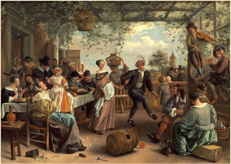 Jan Steen, Dutch (1625-1626-1679), The Dancing Couple, 1663, oil on canvas
