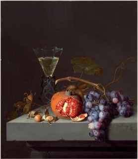 Jacob van Walscapelle, Dutch (1644-1727), Still Life with Fruit, 1675, oil on panel