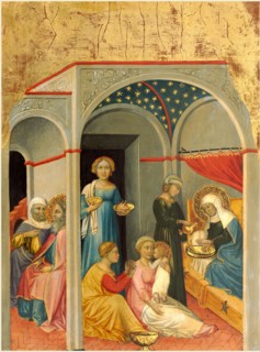 Andrea di Bartolo, Italian (documented from 1389-died 1428), The Nativity of the Virgin, c. 1400,