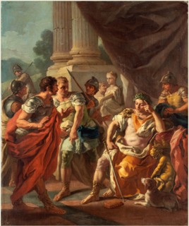 Francesco de Mura (Neapolitan, 1696-1782), Alexander Condemning False Praise, 1760s, oil on canvas