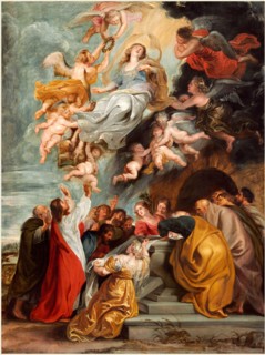 Studio of Sir Peter Paul Rubens, The Assumption of the Virgin, probably mid 1620s, oil on panel