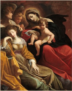 Lodovico Carracci, The Dream of Saint Catherine of Alexandria, Italian, 1555-1619, c. 1593, oil on