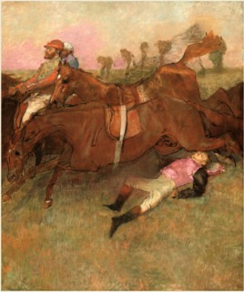 Edgar Degas, French (1834-1917), Scene from the Steeplechase: The Fallen Jockey, 1866, reworked