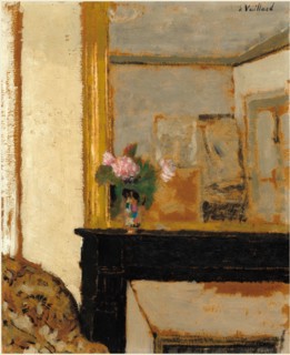 Edouard Vuillard, Vase of Flowers on a Mantelpiece, French, 1868-1940, c. 1900, oil on cardboard