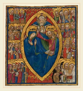 Olivetan Master, Coronation of the Virgin with the Trinity  and Saints, Italian, active c. 1425-c.