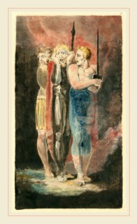 William Blake, The Accusers of Theft, Adultery, Murder (War), British, 1757-1827, c. 1794-1796,