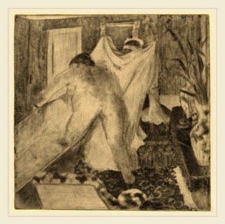 Edgar Degas, Leaving the Bath (La sortie du bain), French, 1834-1917, c. 1879-1880, electric