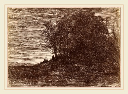 Jean-Baptiste-Camille Corot, The Hermit's Woods, or the Banks of Lake TrasimÃ¨ne (Le Bois de