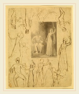 Thomas Stothard, Design for a Book Illustration and Related Studies [recto], British, 1755-1834,