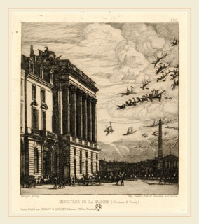 Charles Meryon, Le MinistÃ¨re de la Marine, Paris (The Admiralty, Paris), French, 1821-1868, 1865,