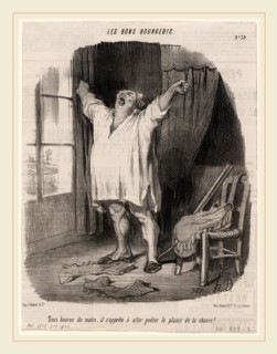 Honoré Daumier, Trois heures du matin..., French, 1808-1879, 1847, lithograph on newsprint