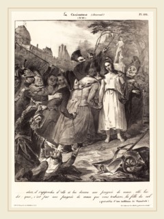 French 19th Century, ...alors, il s'approcha d'elle: Parody of van Dyck's Betrayal of Christ, 1832,