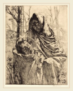Albert Besnard, French (1849-1934), A Martyr, 1883, etching