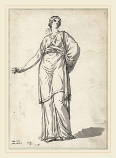 Jacques-Louis David, Woman from the Villa Pamphili, French, 1748-1825, 1775-80, black ink with gray