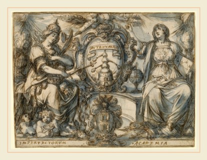 Claude Déruet, Imperfectorum Academia (Academy of the Imperfects), French, 1588-1660, c. 1619, pen