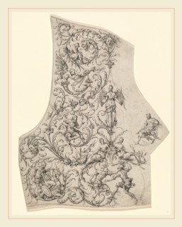 Etienne Delaune, The Backplate of a Suit of Parade Armor, French, 1518-1519-1583, c. 1557, pen and