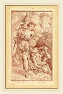 Charles-Nicolas Cochin II, Gaiety and Grief, French, 1715-1790, 1774-1775, red chalk with touches