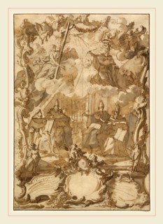 Gottfried Eichler the Younger, German (1715-1770), A Thesis Design with Doctors of the Church,