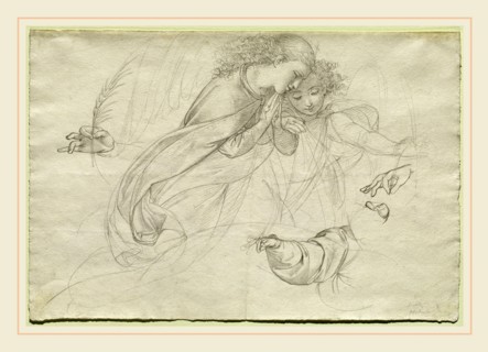 Johann Evangelist Scheffer von Leonhardshoff, German (1795-1822), Two Grieving Angels (verso),