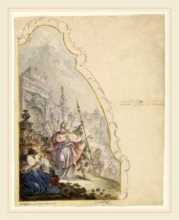 Johann Baptist Enderle, German (1725-1798), Saint Ignatius Leaving Antioch, 1773, pen and black ink