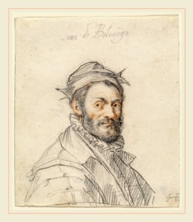 Joseph Heintz the Elder, Swiss (1564-1609), Giovanni da Bologna, c. 1587, black and red chalks on
