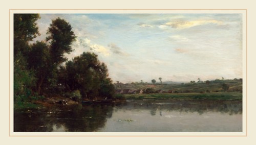 Charles-FranÃ§ois Daubigny, Washerwomen at the Oise River near Valmondois, French, 1817-1878, 1865,