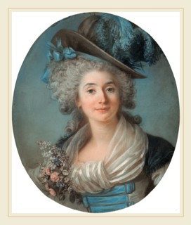 AdélaÃ¯de Labille-Guiard, A Fashionable Noblewoman Wearing a Plumed Hat, French, 1749-1803, c.