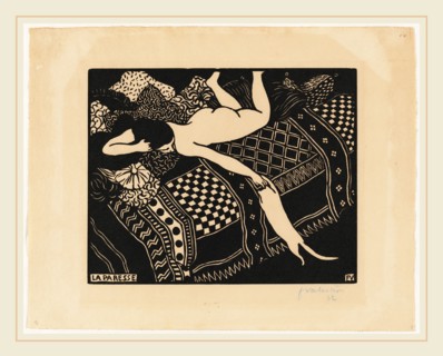 Félix Vallotton, La paresse (Laziness), Swiss, 1865-1925, 1896, woodcut on cream wove paper