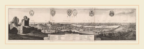 Wenceslaus Hollar, The Great View of Prague, Bohemian, 1607-1677, 1649, etching