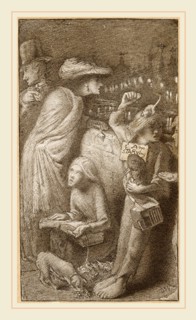 Simeon Solomon, I Am Starving, British, 1840-1905, 1857, pen and black ink with gray wash