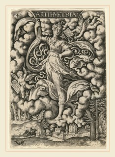 Virgil Solis, German (1514-1562), Artihmetria (Arithmetic), engraving