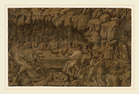 Luca Penni, Italian (1500-1504-1556), The Banquet of Achelous, c. 1545, pen and black ink with