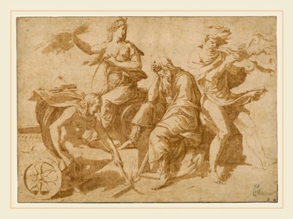 Giulio Romano, Italian (1499-1546), The Four Elements, c. 1530, pen and brown ink with brown wash