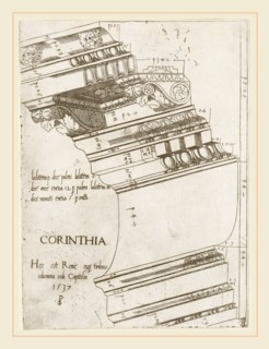 Master PS (Italian (?), active 1535-1537), Entablature from the Temple of Vespasian, Rome, 1537,