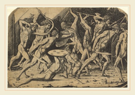 Andrea Mantegna or School after Antonio del Pollaiuolo, Battle of Naked Men, 1460s, engraving on