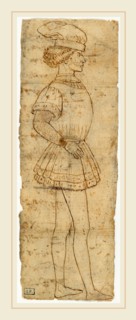 Florentine School, Standing Youth, c. 1475-1500, pen and brown ink with traces of charcoal on laid