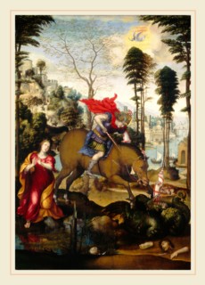 Sodoma, Saint George and the Dragon, Italian, 1477-1549, probably 1518, oil on panel