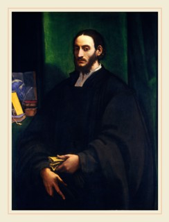 Sebastiano del Piombo, Portrait of a Humanist, Italian, 1485-1547, c. 1520, oil on panel