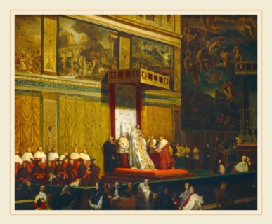 Jean-Auguste-Dominique Ingres, Pope Pius VII in the Sistine Chapel, French, 1780-1867, 1814, oil on