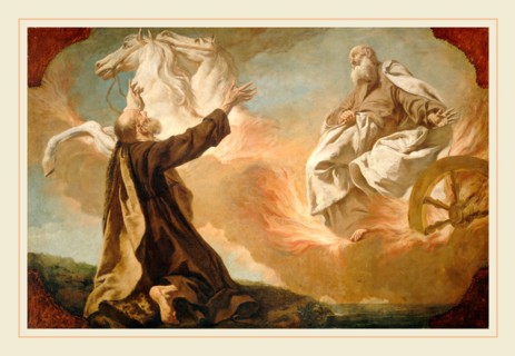 Giuseppe Angeli, Italian (1712-1798), Elijah Taken Up in a Chariot of Fire, c. 1740-1755, oil on