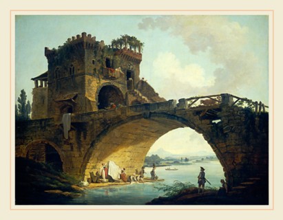 Hubert Robert, The Ponte Salario, French, 1733-1808, c. 1775, oil on canvas